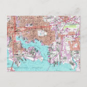 メリーランドボルチモアヴィンテージの地図 ポストカード (正面)