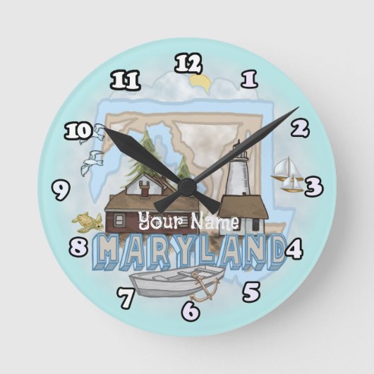 メリーランドライトハウス時計 ラウンド壁時計 (正面)