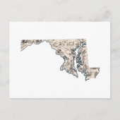 メリーランドヴィンテージ写真マップアンティーク州グラフ ポストカード (正面)