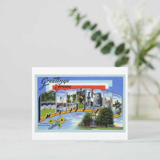 メリーランド州からのヴィンテージの挨拶 ポストカード (スタンド正面)