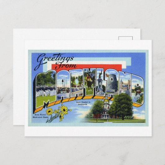 メリーランド州からのヴィンテージの挨拶 ポストカード (正面/裏面)