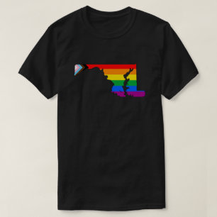 メリーランド州のプライド LGBTQ プログレスプライド Tシャツ