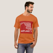 メリーランド州の地図 Tシャツ (正面フル)