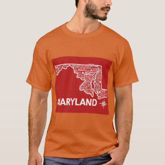 メリーランド州の地図 Tシャツ