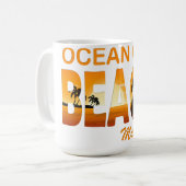 メリーランド州の夏のオーシャンシティ コーヒーマグカップ (正面左)
