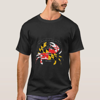 メリーランド州の旗 カニ プライド アナポリス ボルチモア Tシャツ