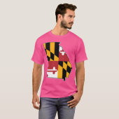 メリーランド州の旗 ジョージア州の地図 Tシャツ (正面フル)