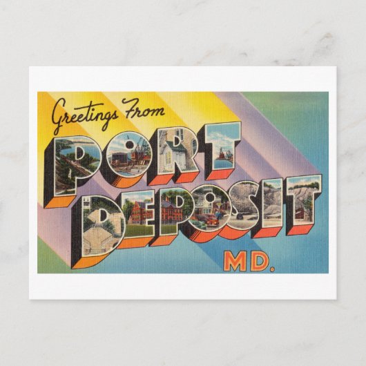 メリーランド州の港寄託からのヴィンテージの挨拶 ポストカード (正面)