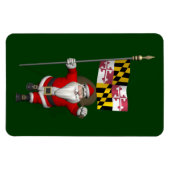 メリーランド州の看板を持つサンタクロース マグネット (横)