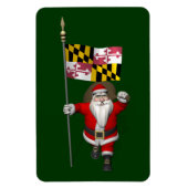 メリーランド州の看板を持つサンタクロース マグネット (縦)