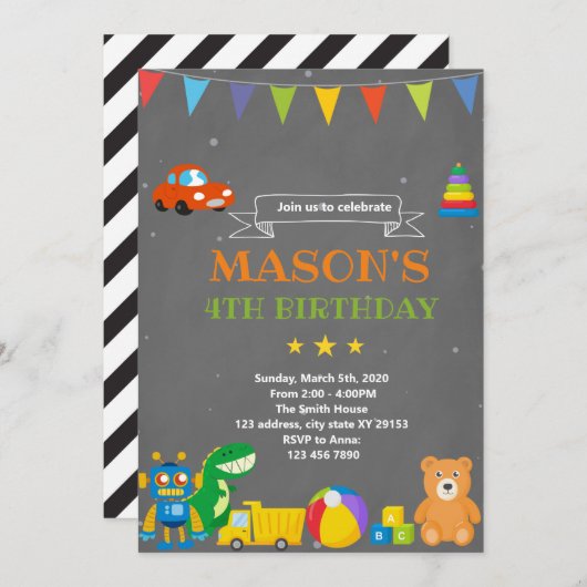 メリーランド州の誕生日テーマの招待 招待状 (正面/裏面)