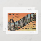 メリーランド州アナポリス – 大きな文字のシーン ポストカード (正面/裏面)