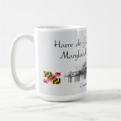 メリーランド州アーブル・デ・グレースのコンコードポイントライトハウス コーヒーマグカップ (左)