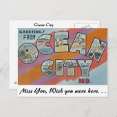 メリーランド州オーシャンシティよりごあいさつ ポストカード (正面/裏面)