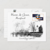 メリーランド州コンコードポイントライトハウスアーブル ポストカード (正面/裏面)