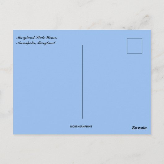 メリーランド州ハウスインアナポリスメリーランドポストカー ポストカード (裏面)