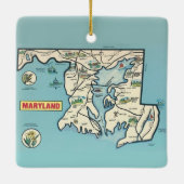 メリーランド州ビンテージ地図  セラミックオーナメント (裏面)