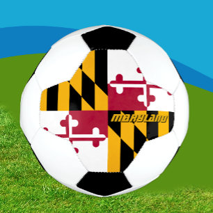 メリーランド州フットボール & メリーランド州旗 / USA スポーツ サッカーボール