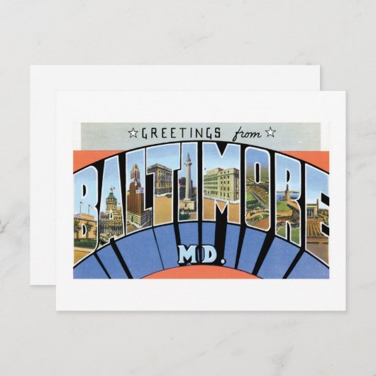 メリーランド州ボルチモアからの挨拶！ ポストカード (正面/裏面)