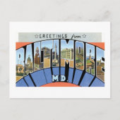 メリーランド州ボルチモアからの挨拶！ ポストカード (正面)