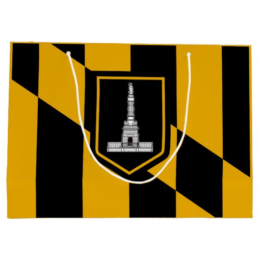 メリーランド州ボルチモア国旗の抱き枕 ラージペーパーバッグ (裏面)