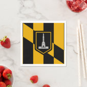 メリーランド州ボルチモア国旗 スタンダードカクテルナプキン (インサイチュ)