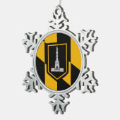 メリーランド州ボルチモア国旗 スノーフレークピューターオーナメント (右)