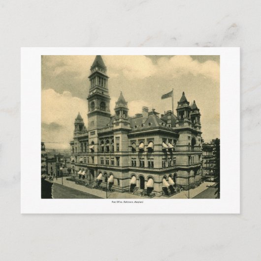 メリーランド州ボルチモア郵便局ヴィンテージ ポストカード (正面)