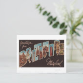 メリーランド州ボルチモア – ラージ・レター・シーン3 ポストカード (スタンド正面)