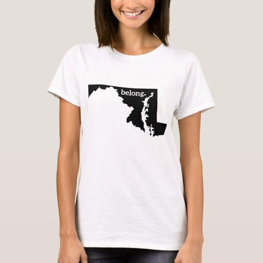 メリーランド州マップの所属 Tシャツ (正面)