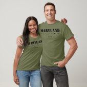 メリーランド州モールス信号 Est 1634 ミリタリー Tシャツ (ユニセックス)