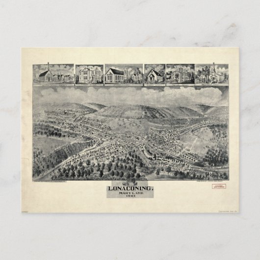 メリーランド州ロナコンの空中景色(1905年) ポストカード (正面)