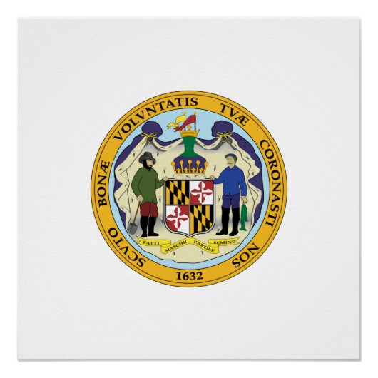 メリーランド州印、アメリカ州印 ポスター (正面)