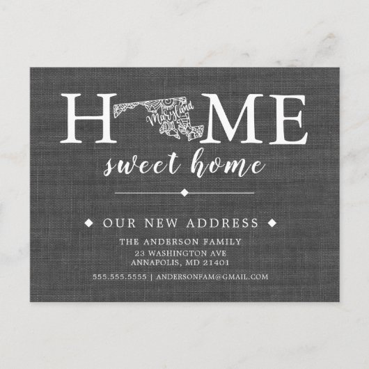 メリーランド州引っ越しアナウンスはがき 案内ポストカード (正面)