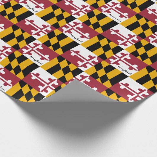 メリーランド州旗とメリーランドの贈り物アメリカ/スポーツファン ラッピングペーパー (角)