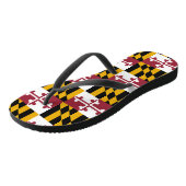 メリーランド州旗と大人のスリムなストラップ ビーチサンダル (アングル)