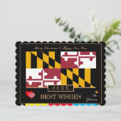 メリーランド州旗と新年おめでとう最高の/Wishes USA シーズンカード (スタンド正面)