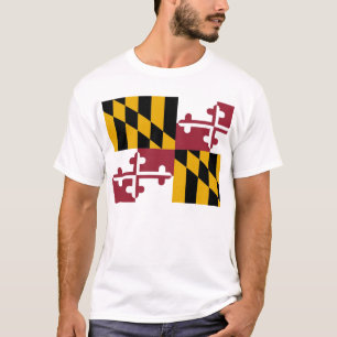 メリーランド州旗のあるTシャツ州USA Tシャツ