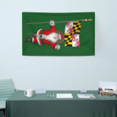 メリーランド州旗のサンタクロース 横断幕 (トレードショー)