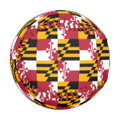 メリーランド州旗の色の表示 野球ボール (正面左)