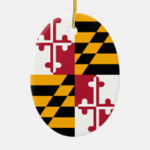 メリーランド州旗の色アクセント セラミックオーナメント (正面)