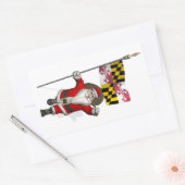 メリーランド州旗を持つクリスマスのお父さん 長方形シール (封筒)