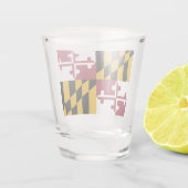 メリーランド州旗を持つ愛国的なショットグラス ショットグラス (裏面)