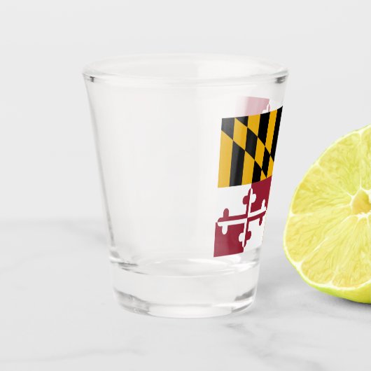 メリーランド州旗を持つ愛国的なショットグラス ショットグラス (左)