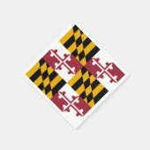 メリーランド州旗を持つ愛国的な紙のナプキン スタンダードカクテルナプキン (角)