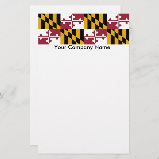 メリーランド州旗を持つ文房具 便箋 (正面/裏面)