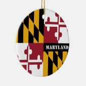 メリーランド州旗オーナメント、クリスマス、メリーランド セラミックオーナメント (右)
