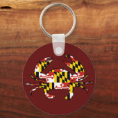 メリーランド州旗カニ丸キーチェーン キーホルダー (正面)