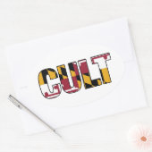 メリーランド州旗カルト楕円デカール楕円ステッカー 楕円形シール (封筒)