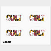 メリーランド州旗カルト楕円デカール楕円ステッカー 楕円形シール (シート)